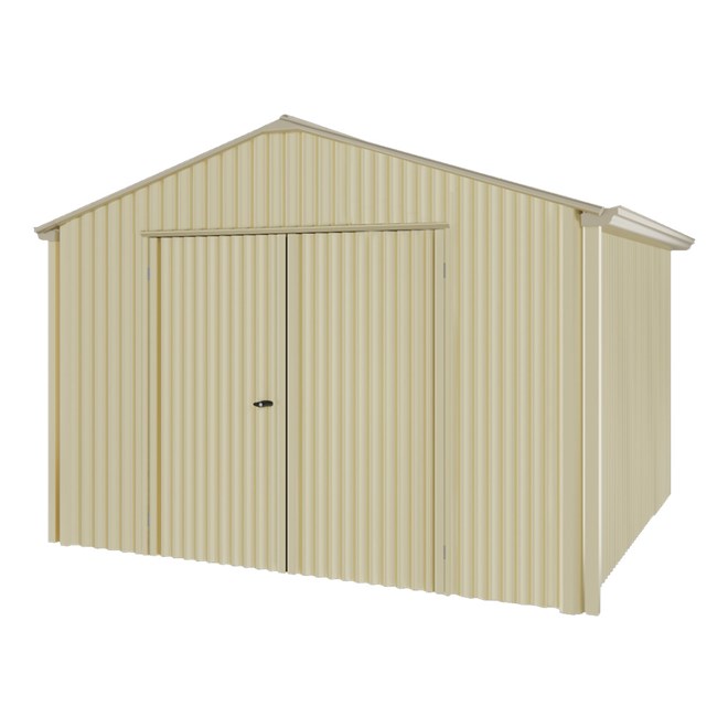 Handi-Heritage Shed H3 3.30X3.30 Roof:Merino Wall:Primrose Gable End Double Door