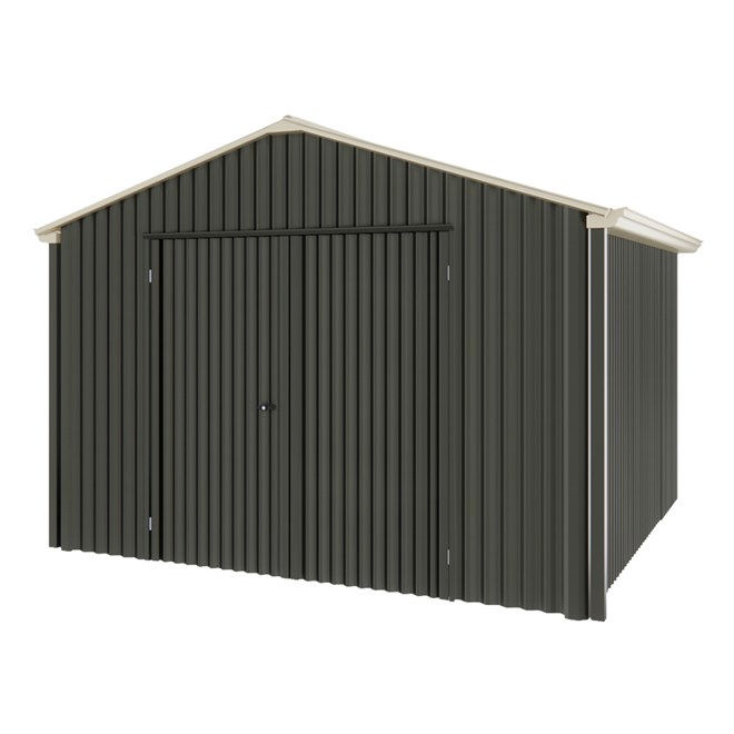 Handi-Heritage Shed H3 3.30X3.30 Roof:Merino Wall:Slate Grey Gable End Double Door