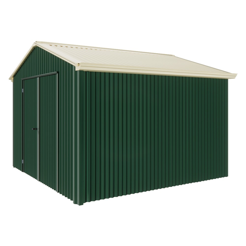Handi-Heritage Shed H3 3.30X3.30 Roof:Primrose Wall:Caulfield Green Gable End Double Door