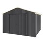 Handi-Heritage Shed H3 3.30X3.30 Roof:Primrose Wall:Gun Metal Grey Gable End Double Door
