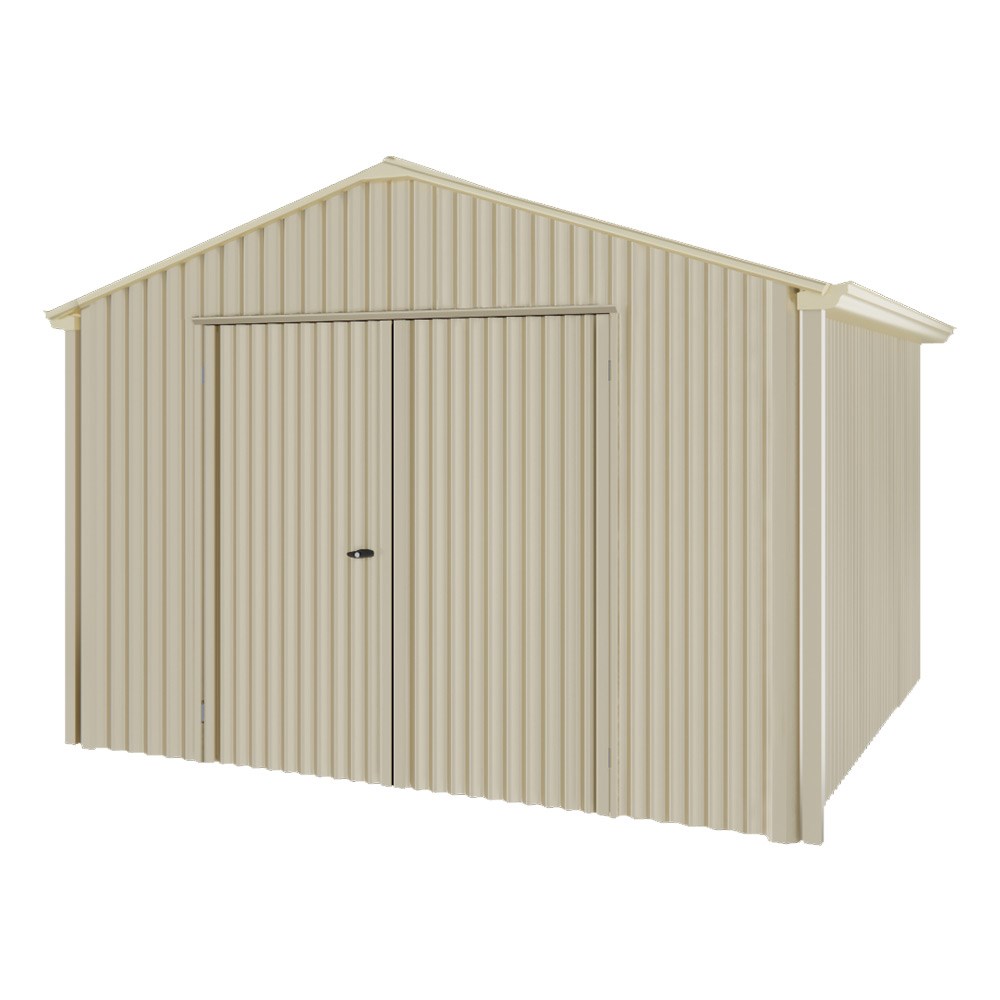 Handi-Heritage Shed H3 3.30X3.30 Roof:Primrose Wall:Merino Gable End Double Door