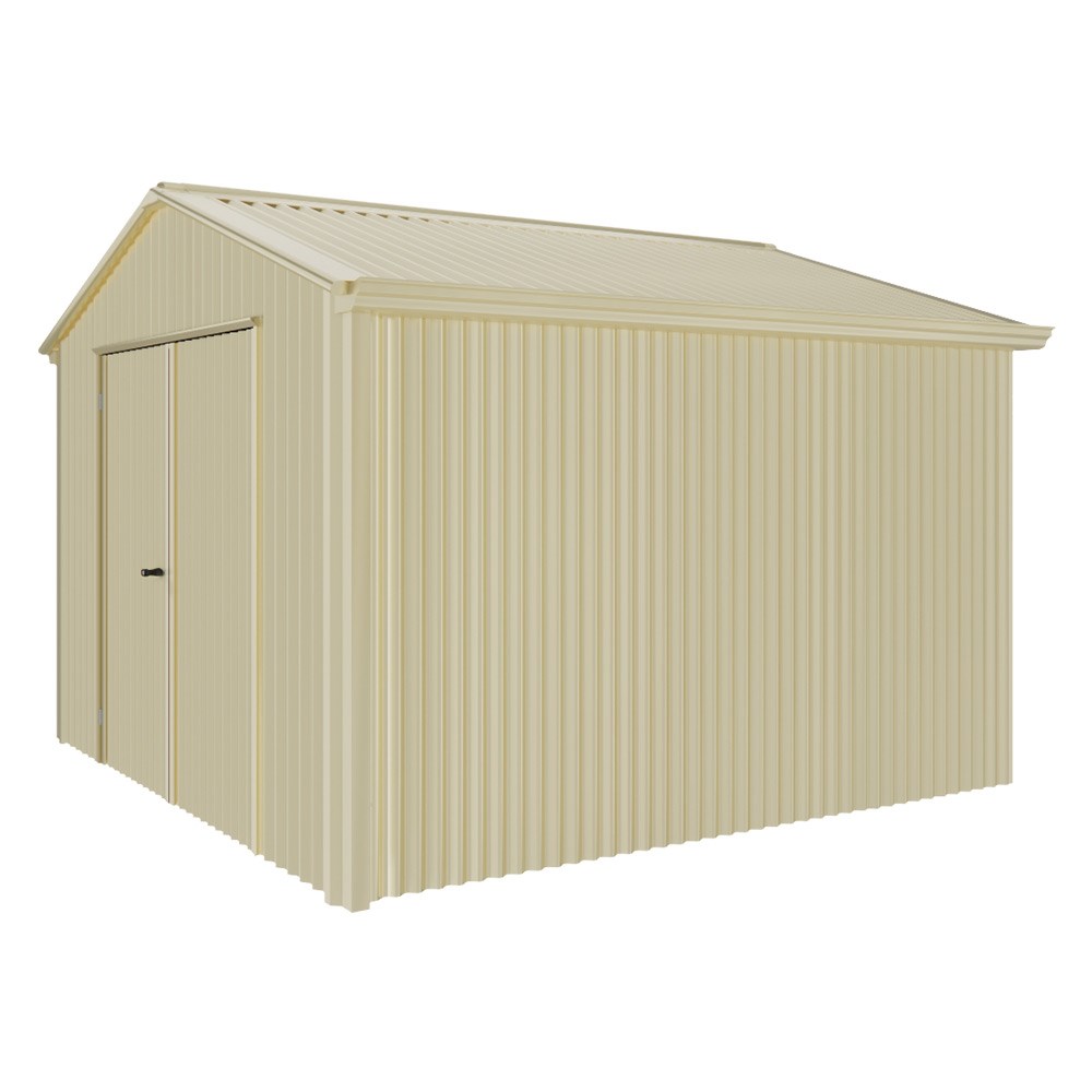 Handi-Heritage Shed H3 3.30X3.30 Roof:Primrose Wall:Primrose Gable End Double Door