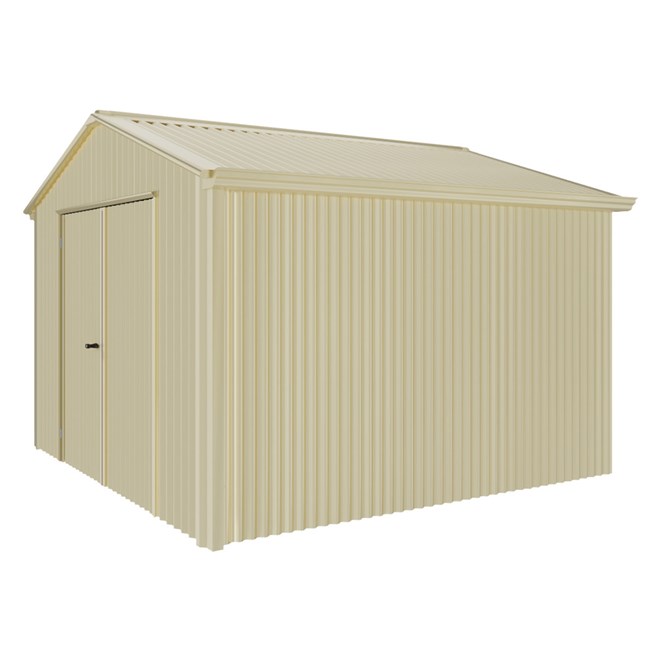 Handi-Heritage Shed H3 3.30X3.30 Roof:Primrose Wall:Primrose Gable End Double Door