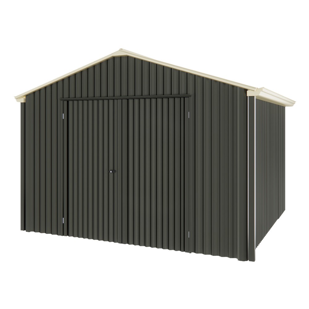 Handi-Heritage Shed H3 3.30X3.30 Roof:Primrose Wall:Slate Grey Gable End Double Door