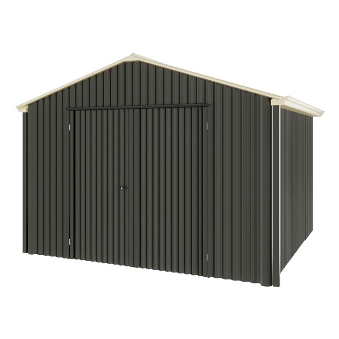 Handi-Heritage Shed H3 3.30X3.30 Roof:Primrose Wall:Slate Grey Gable End Double Door