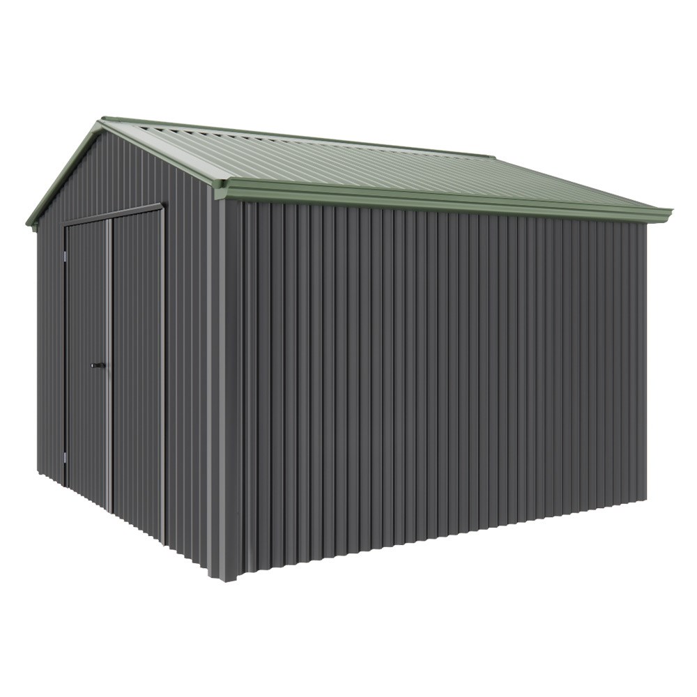 Handi-Heritage Shed H3 3.30X3.30 Roof:Rivergum Wall:Gun Metal Grey Gable End Double Door