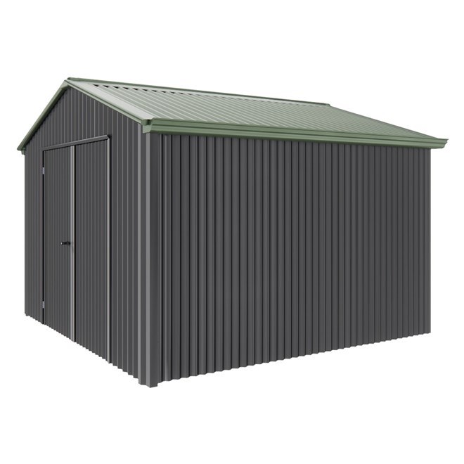 Handi-Heritage Shed H3 3.30X3.30 Roof:Rivergum Wall:Gun Metal Grey Gable End Double Door