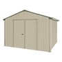 Handi-Heritage Shed H3 3.30X3.30 Roof:Rivergum Wall:Merino Gable End Double Door