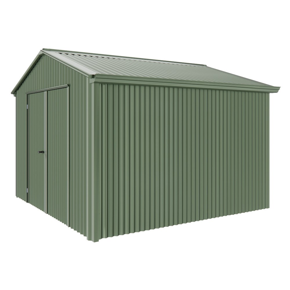 Handi-Heritage Shed H3 3.30X3.30 Roof:Rivergum Wall:Rivergum Gable End Double Door