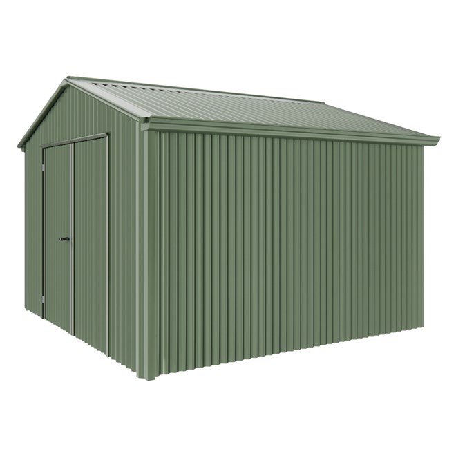 Handi-Heritage Shed H3 3.30X3.30 Roof:Rivergum Wall:Rivergum Gable End Double Door
