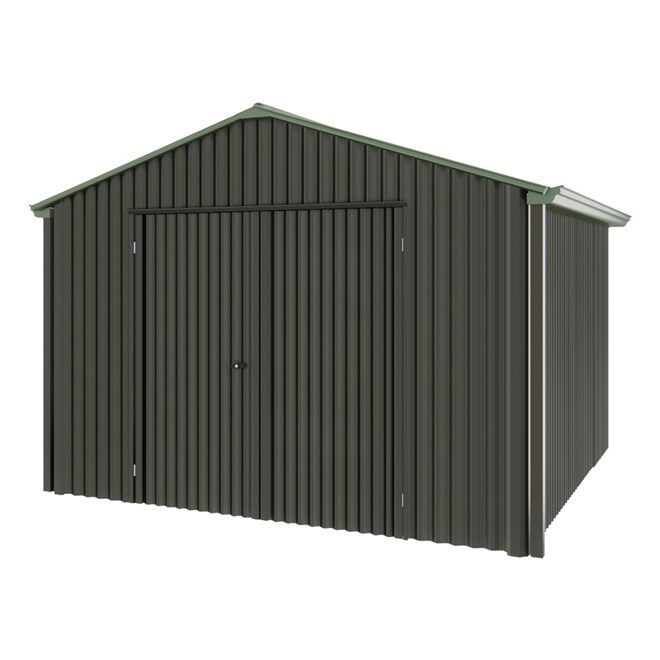 Handi-Heritage Shed H3 3.30X3.30 Roof:Rivergum Wall:Slate Grey Gable End Double Door