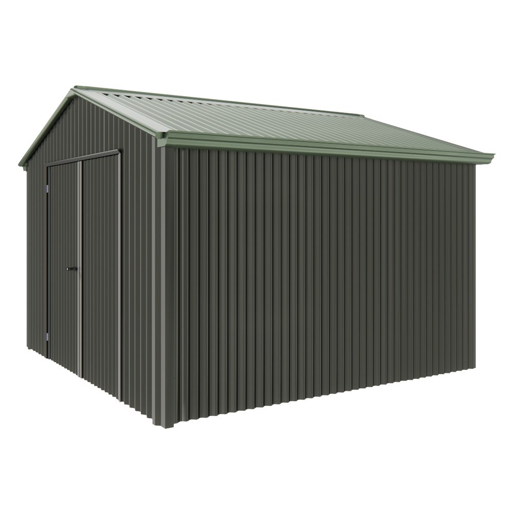 Handi-Heritage Shed H3 3.30X3.30 Roof:Rivergum Wall:Slate Grey Gable End Double Door