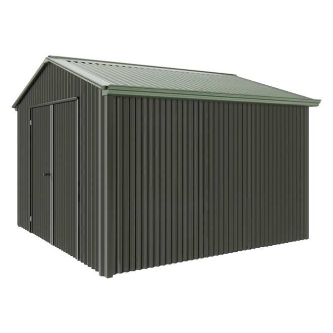 Handi-Heritage Shed H3 3.30X3.30 Roof:Rivergum Wall:Slate Grey Gable End Double Door