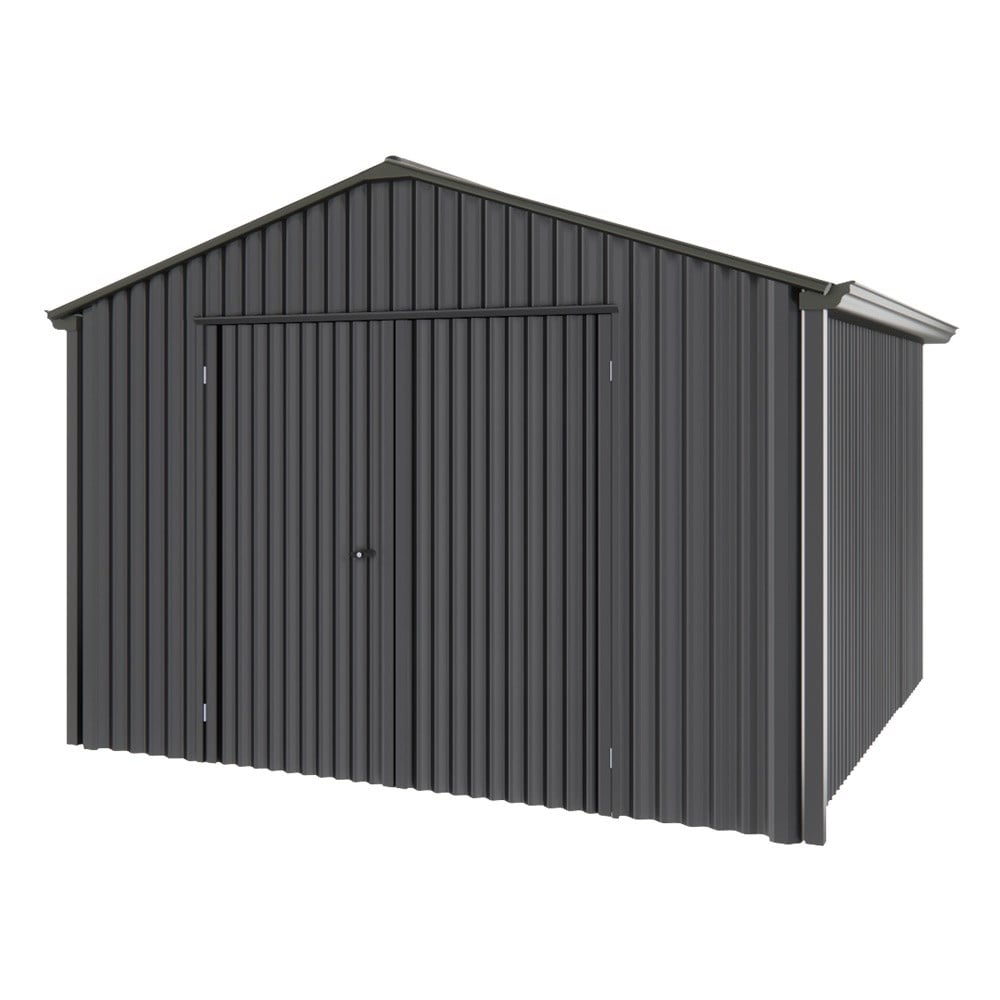 Handi-Heritage Shed H3 3.30X3.30 Roof:Slate Grey Wall:Gun Metal Grey Gable End Double Door