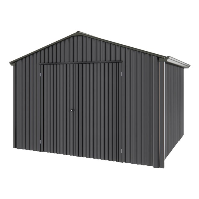 Handi-Heritage Shed H3 3.30X3.30 Roof:Slate Grey Wall:Gun Metal Grey Gable End Double Door