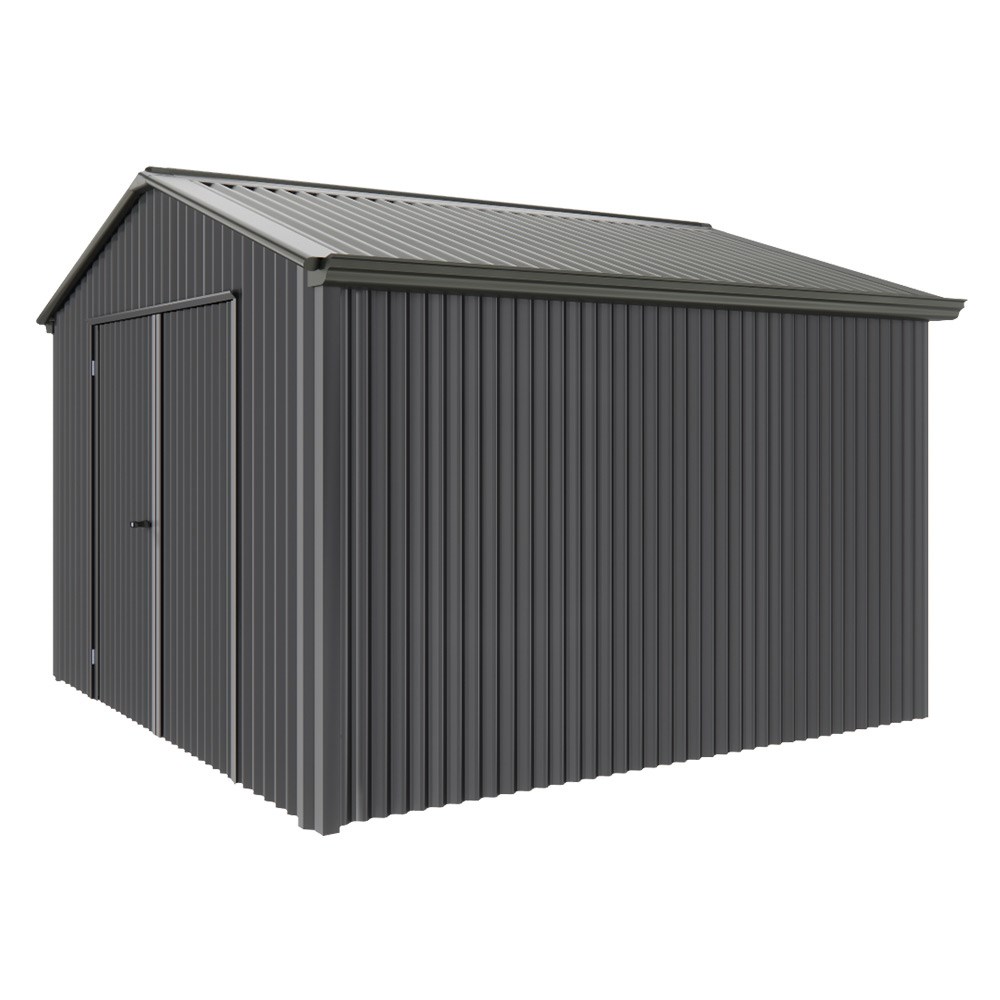 Handi-Heritage Shed H3 3.30X3.30 Roof:Slate Grey Wall:Gun Metal Grey Gable End Double Door