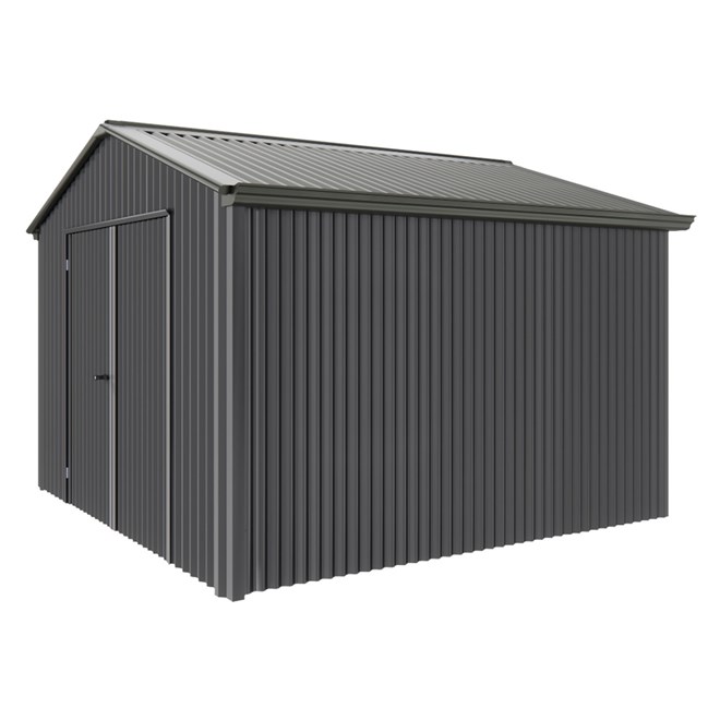 Handi-Heritage Shed H3 3.30X3.30 Roof:Slate Grey Wall:Gun Metal Grey Gable End Double Door