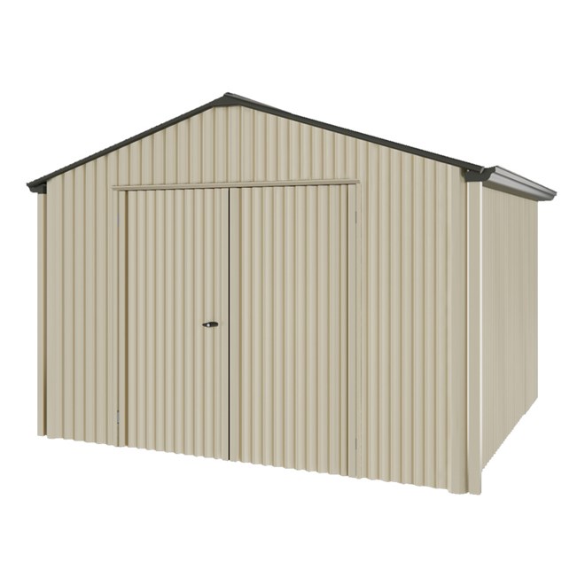 Handi-Heritage Shed H3 3.30X3.30 Roof:Slate Grey Wall:Merino Gable End Double Door