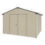 Handi-Heritage Shed H3 3.30X3.30 Roof:Slate Grey Wall:Merino Gable End Double Door