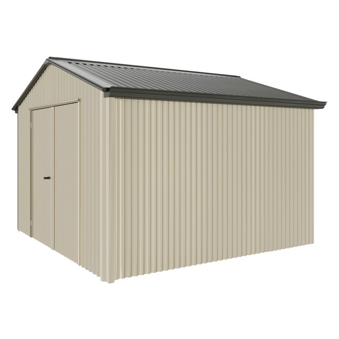 Handi-Heritage Shed H3 3.30X3.30 Roof:Slate Grey Wall:Merino Gable End Double Door