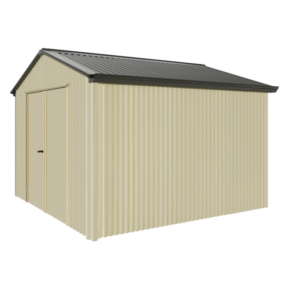 Handi-Heritage Shed H3 3.30X3.30 Roof:Slate Grey Wall:Primrose Gable End Double Door