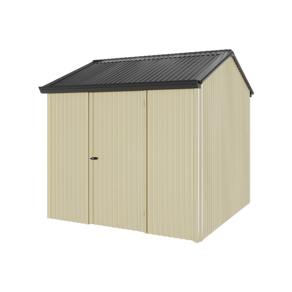 Handi-Heritage Shed H1 2.54X2.52 Roof:Gun Metal Grey Wall:Primrose Front/Rear Single Door