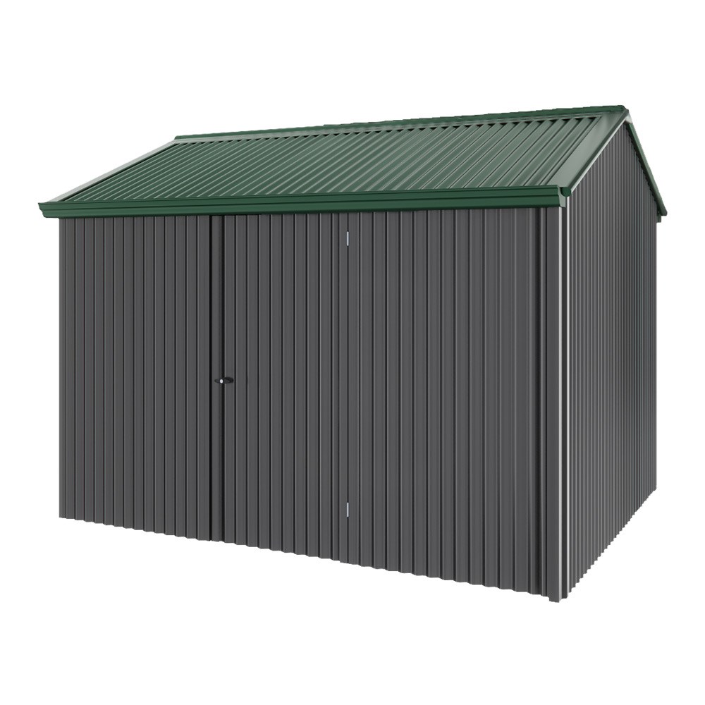 Handi-Heritage Shed H2 3.30X2.52 Roof:Caulfield Green Wall:Gun Metal Grey Front/Rear Single Door