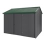 Handi-Heritage Shed H2 3.30X2.52 Roof:Caulfield Green Wall:Gun Metal Grey Front/Rear Single Door