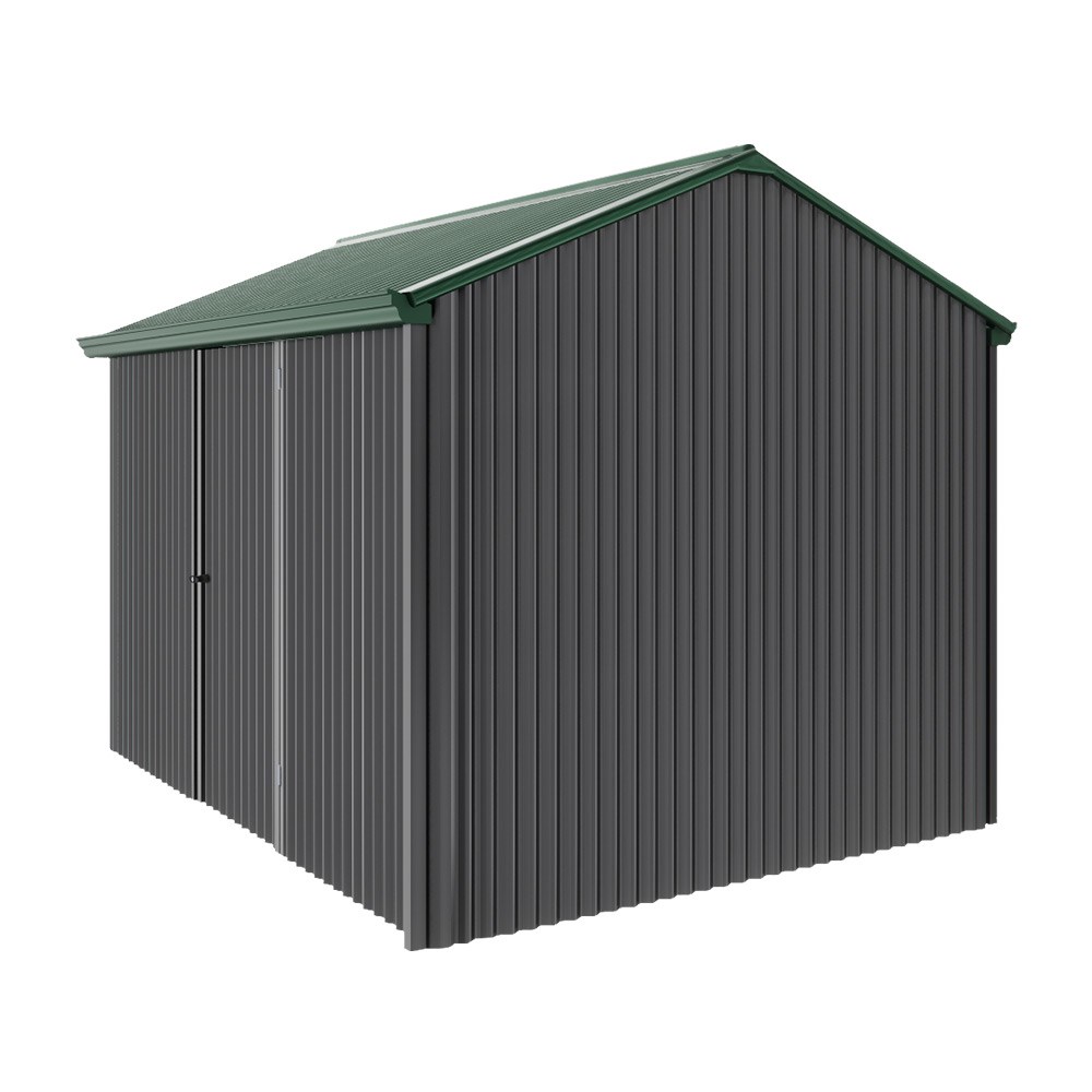 Handi-Heritage Shed H2 3.30X2.52 Roof:Caulfield Green Wall:Gun Metal Grey Front/Rear Single Door