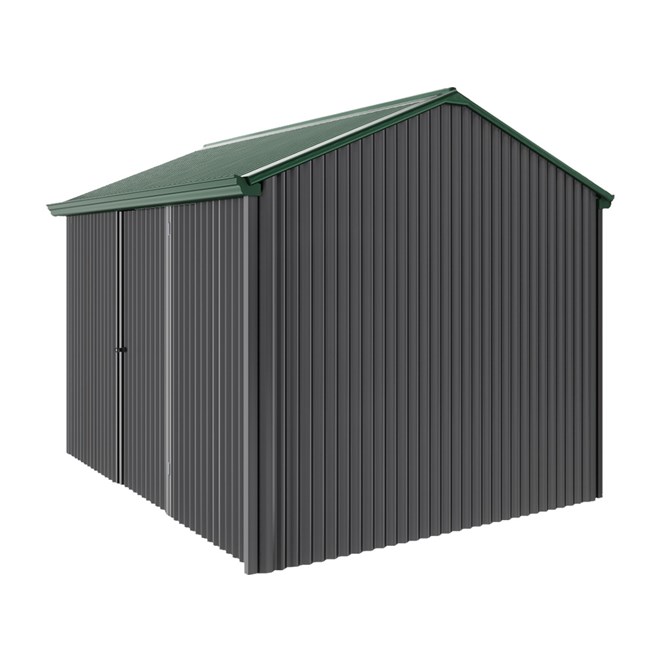 Handi-Heritage Shed H2 3.30X2.52 Roof:Caulfield Green Wall:Gun Metal Grey Front/Rear Single Door