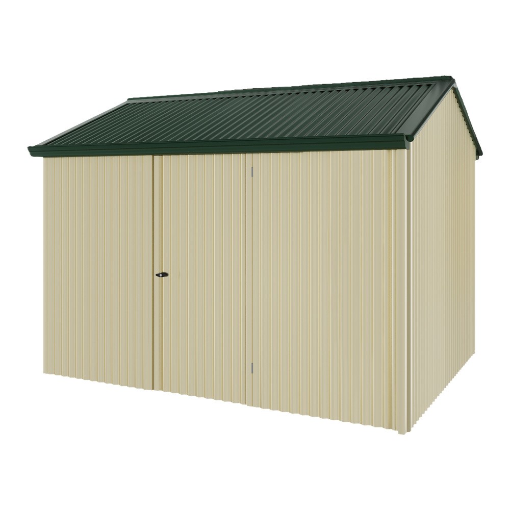 Handi-Heritage Shed H2 3.30X2.52 Roof:Caulfield Green Wall:Primrose Front/Rear Single Door