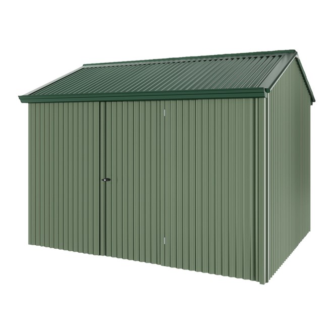 Handi-Heritage Shed H2 3.30X2.52 Roof:Caulfield Green Wall:Rivergum Front/Rear Single Door