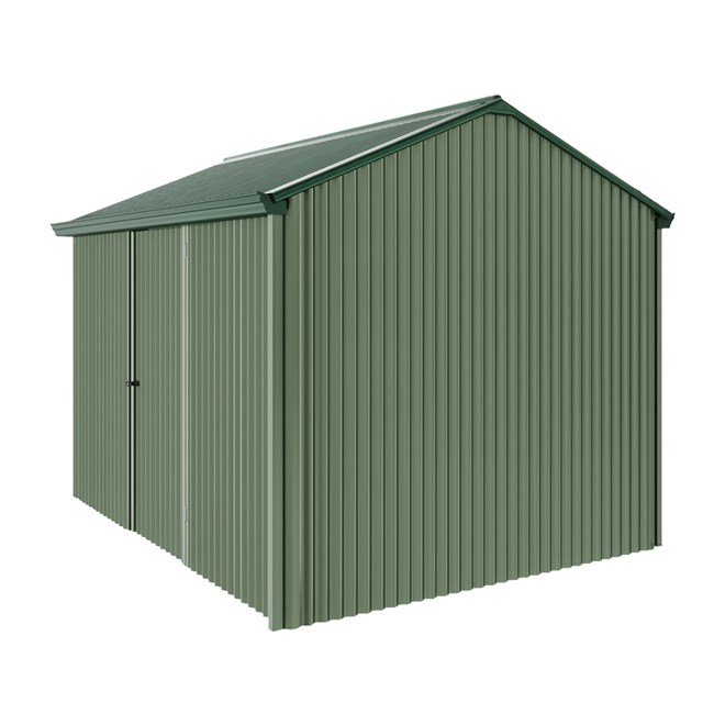 Handi-Heritage Shed H2 3.30X2.52 Roof:Caulfield Green Wall:Rivergum Front/Rear Single Door