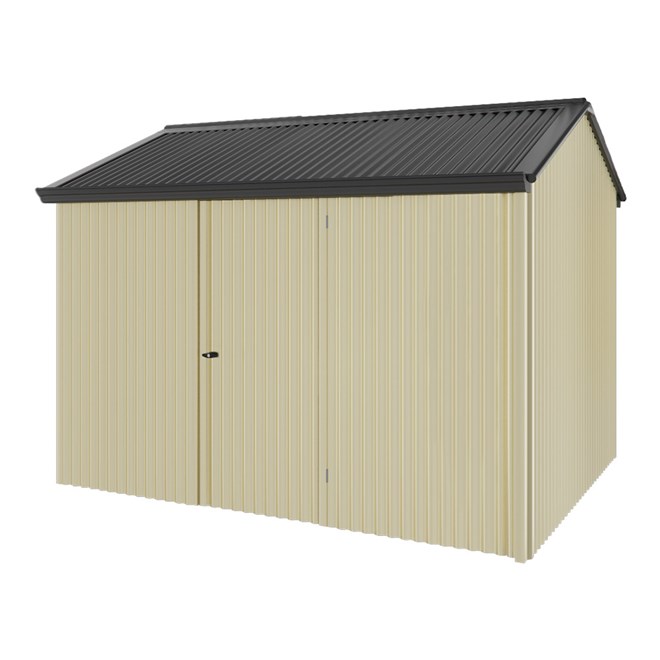 Handi-Heritage Shed H2 3.30X2.52 Roof:Gun Metal Grey Wall:Primrose Front/Rear Single Door