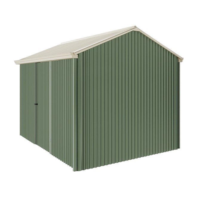 Handi-Heritage Shed H2 3.30X2.52 Roof:Merino Wall:Rivergum Front/Rear Single Door