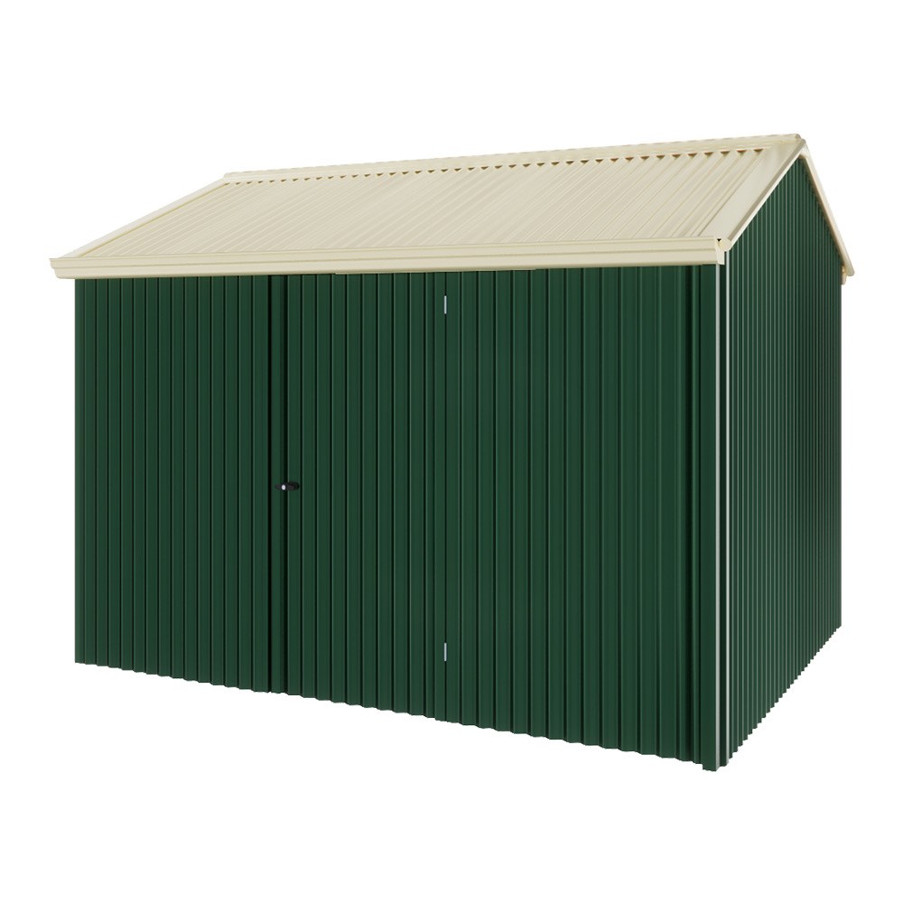 Handi-Heritage Shed H2 3.30X2.52 Roof:Primrose Wall:Caulfield Green Front/Rear Single Door