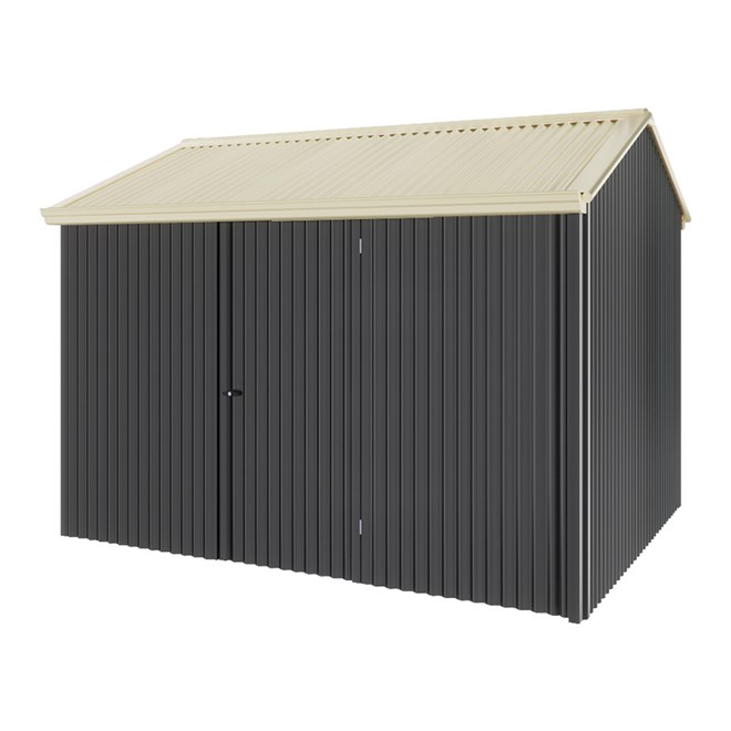 Handi-Heritage Shed H2 3.30X2.52 Roof:Primrose Wall:Gun Metal Grey Front/Rear Single Door