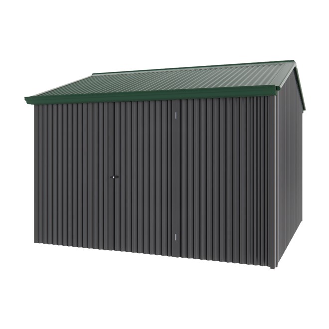 Handi-Heritage Shed H3 3.30X3.30 Roof:Caulfield Green Wall:Gun Metal Grey Front/Rear Single Door