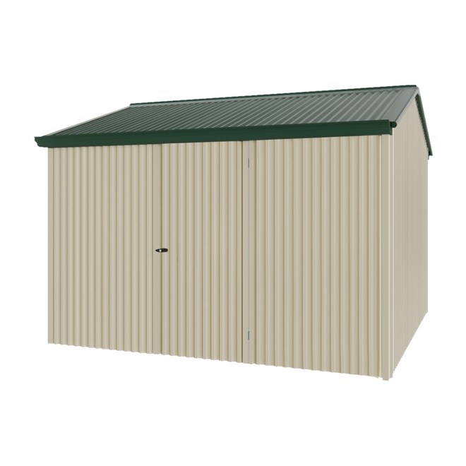 Handi-Heritage Shed H3 3.30X3.30 Roof:Caulfield Green Wall:Merino Front/Rear Single Door