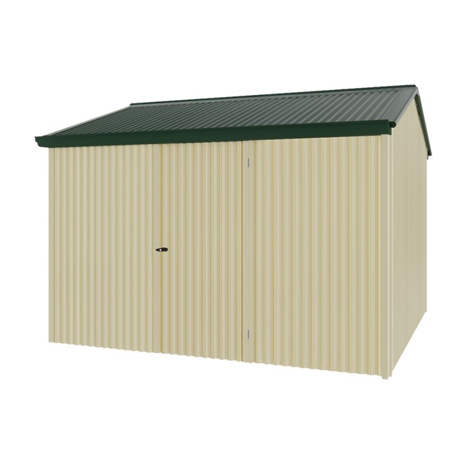 Handi-Heritage Shed H3 3.30X3.30 Roof:Caulfield Green Wall:Primrose Front/Rear Single Door