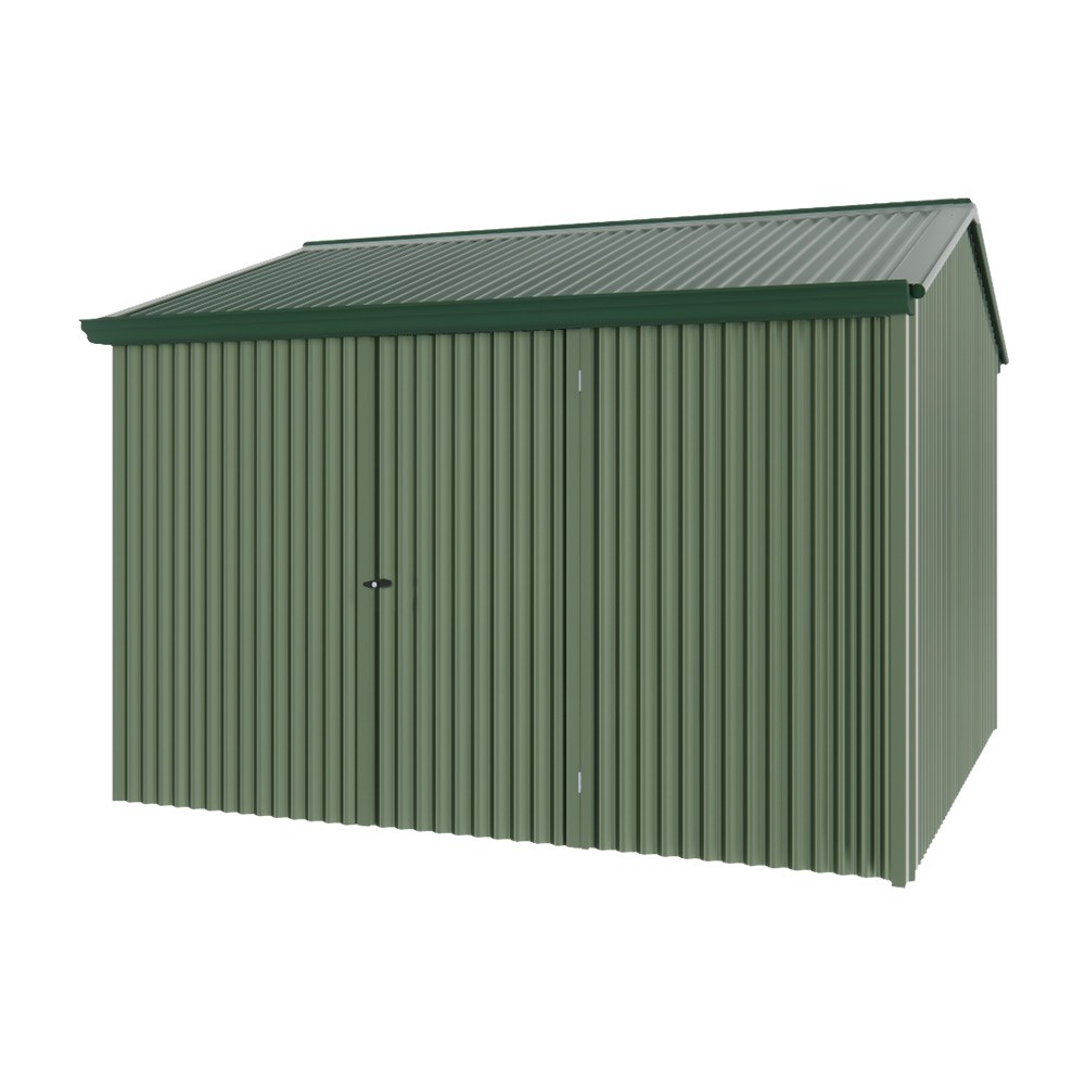 Handi-Heritage Shed H3 3.30X3.30 Roof:Caulfield Green Wall:Rivergum Front/Rear Single Door