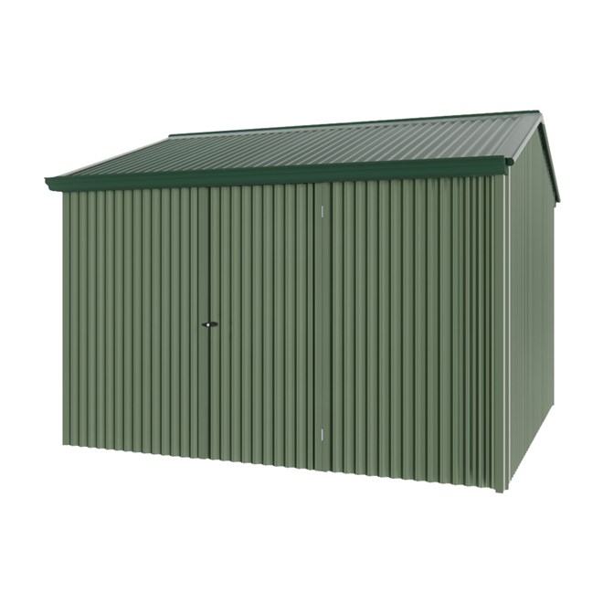 Handi-Heritage Shed H3 3.30X3.30 Roof:Caulfield Green Wall:Rivergum Front/Rear Single Door