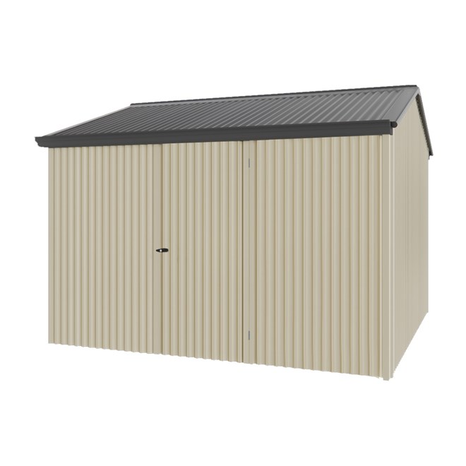 Handi-Heritage Shed H3 3.30X3.30 Roof:Gun Metal Grey Wall:Merino Front/Rear Single Door
