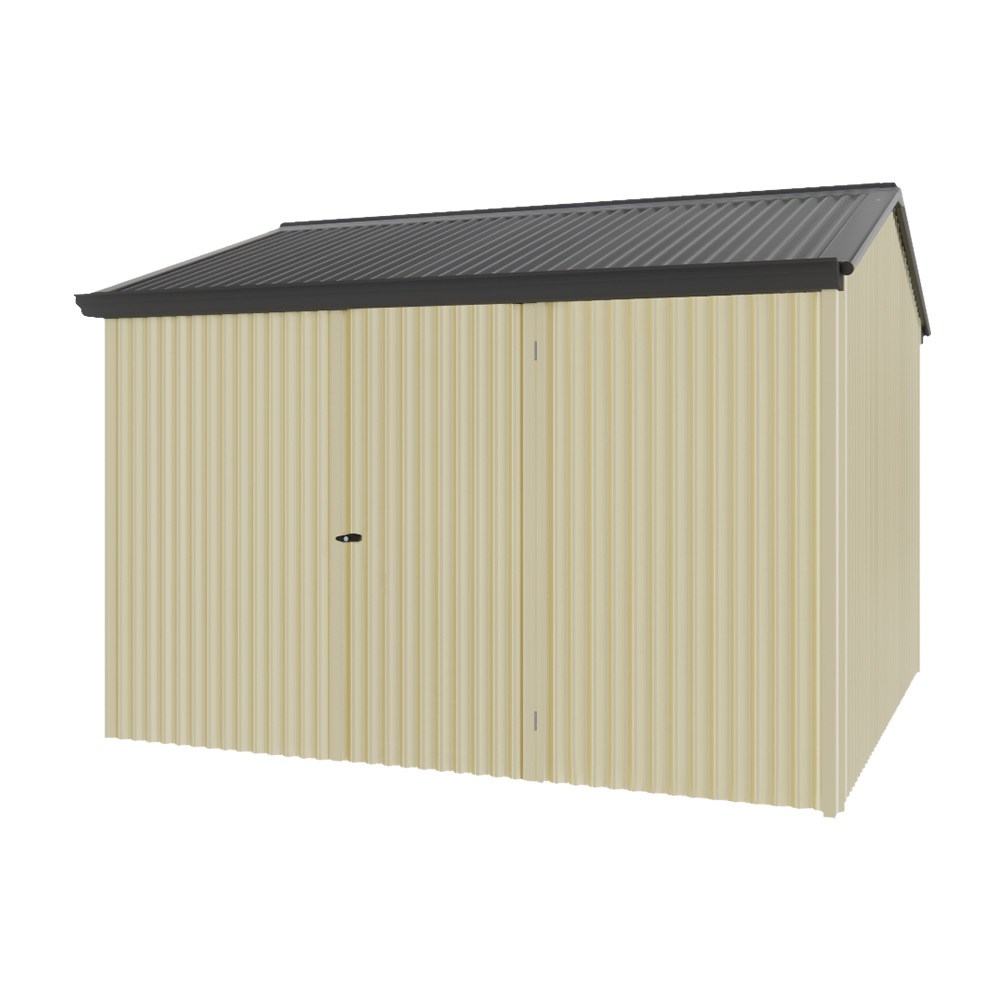 Handi-Heritage Shed H3 3.30X3.30 Roof:Gun Metal Grey Wall:Primrose Front/Rear Single Door