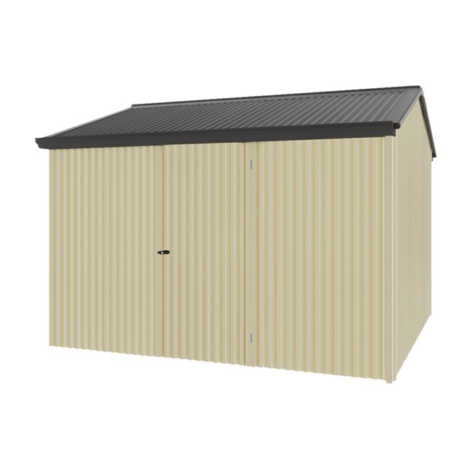 Handi-Heritage Shed H3 3.30X3.30 Roof:Gun Metal Grey Wall:Primrose Front/Rear Single Door