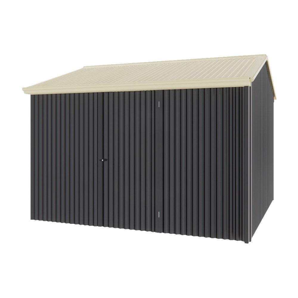 Handi-Heritage Shed H3 3.30X3.30 Roof:Primrose Wall:Gun Metal Grey Front/Rear Single Door