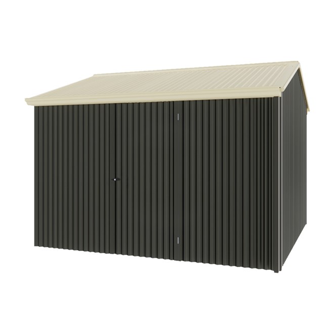 Handi-Heritage Shed H3 3.30X3.30 Roof:Primrose Wall:Slate Grey Front/Rear Single Door