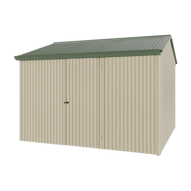 Handi-Heritage Shed H3 3.30X3.30 Roof:Rivergum Wall:Merino Front/Rear Single Door