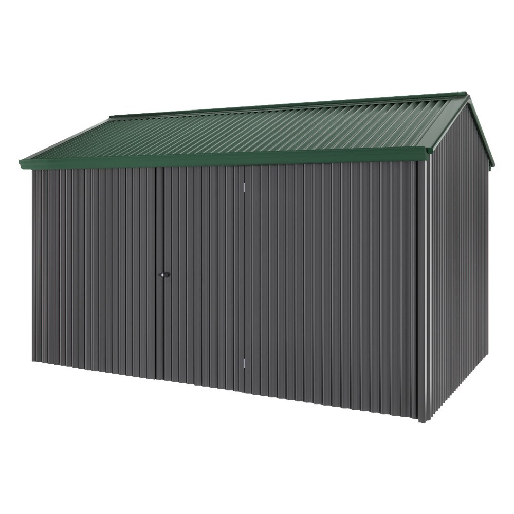 Handi-Heritage Shed H4 3.96X2.52 Roof:Caulfield Green Wall: Gun Metal Grey Front/Rear Single Door