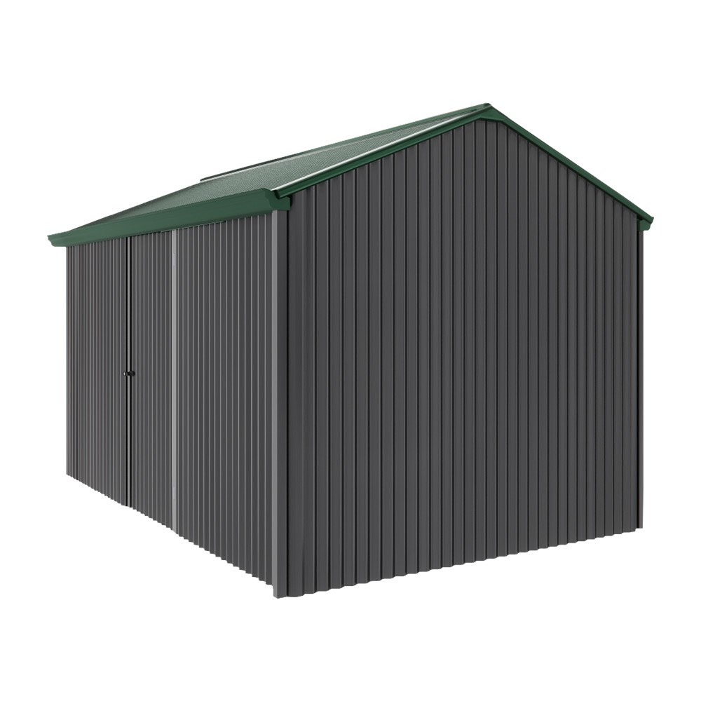 Handi-Heritage Shed H4 3.96X2.52 Roof:Caulfield Green Wall: Gun Metal Grey Front/Rear Single Door